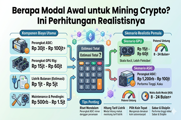 Berapa Modal Awal untuk Mining Crypto Ini Perhitungan Realistisnya